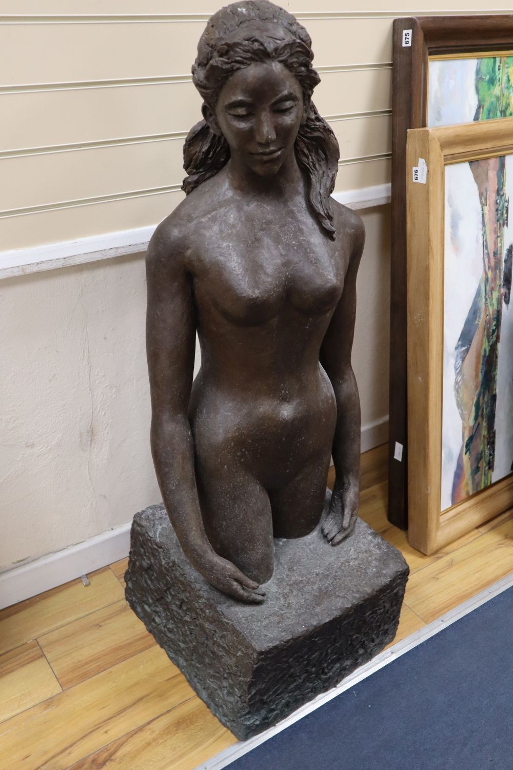 A large contemporary resin nude female, 130cm
